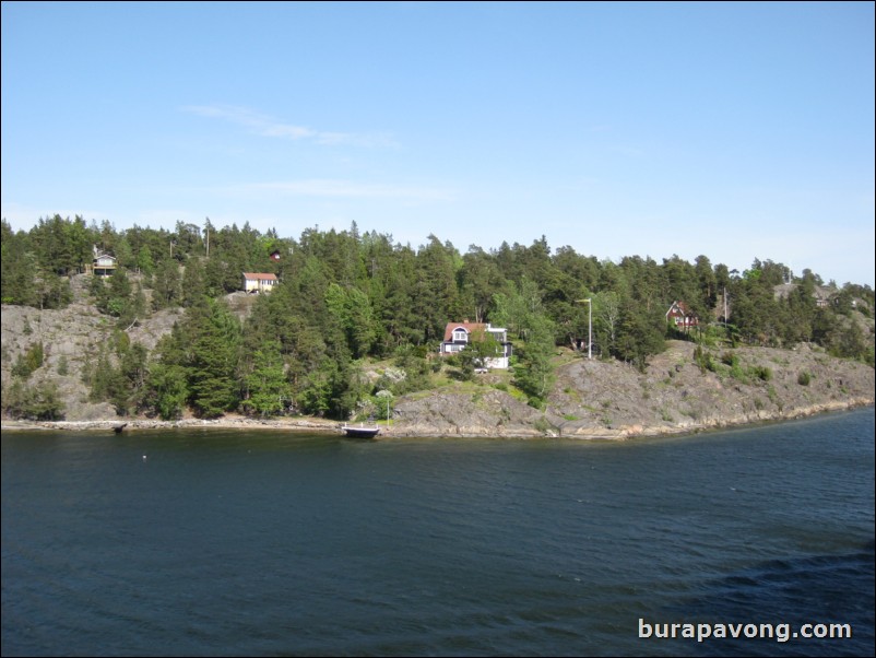 Sailing away from Stockholm.