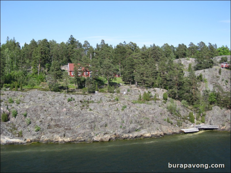 Sailing away from Stockholm.