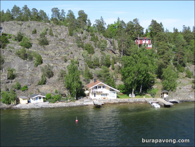 Sailing away from Stockholm.