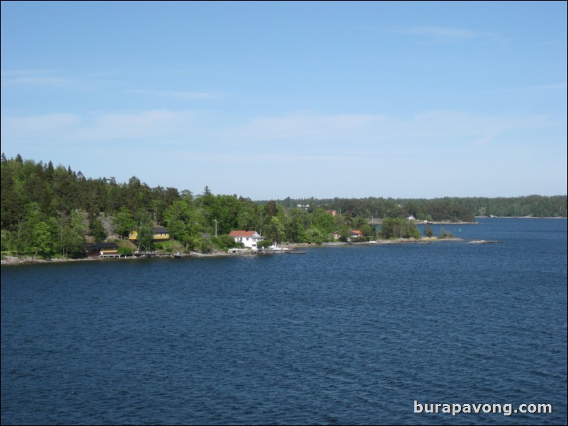 Sailing away from Stockholm.