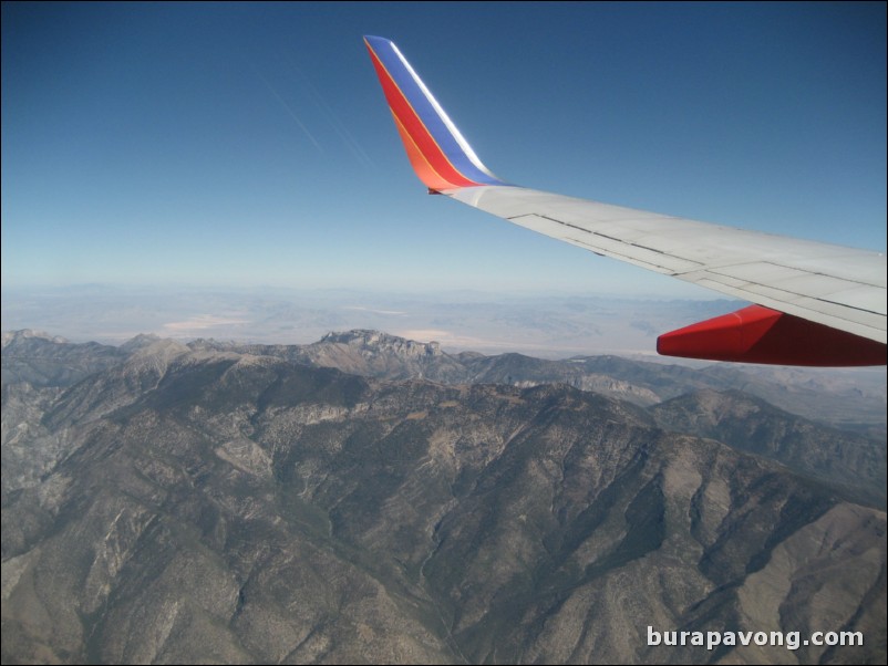 Flying into Las Vegas.