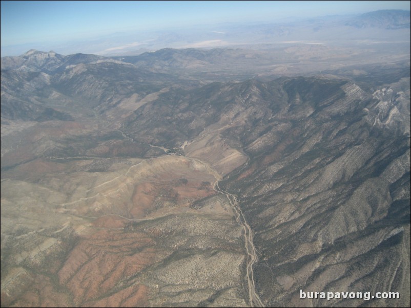 Flying into Las Vegas.