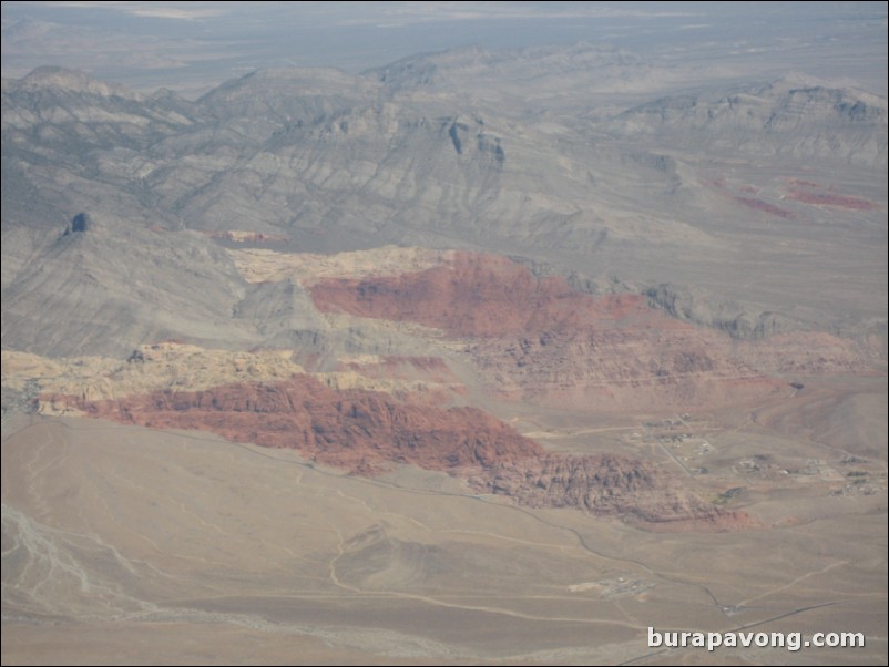 Flying into Las Vegas.