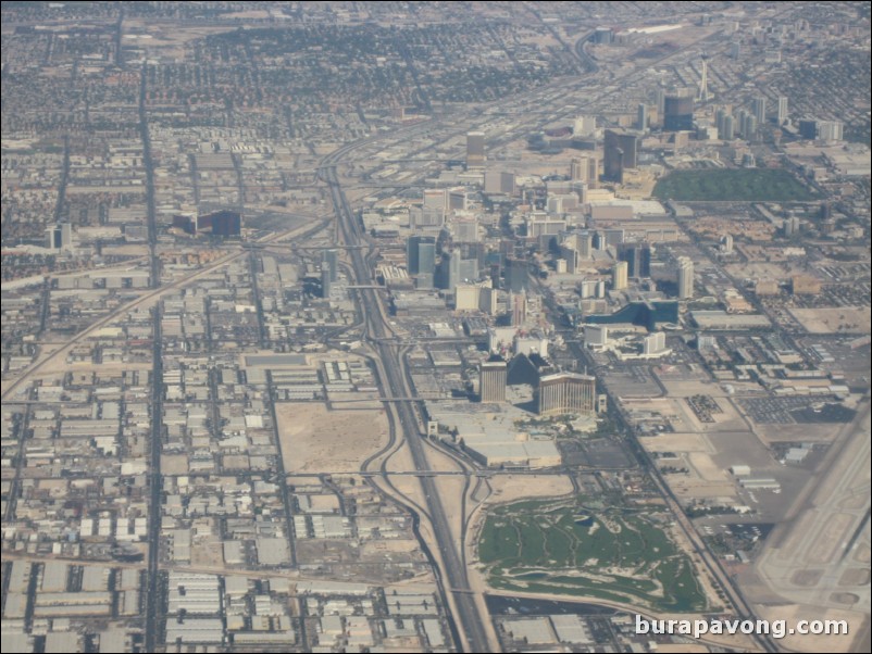 Flying into Las Vegas.