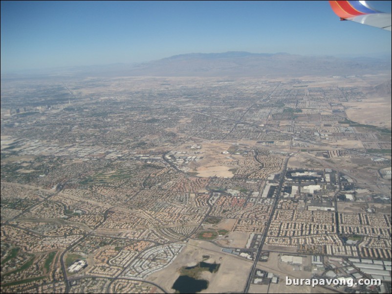 Flying into Las Vegas.