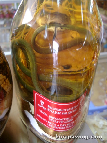 Various creatures in liquor.