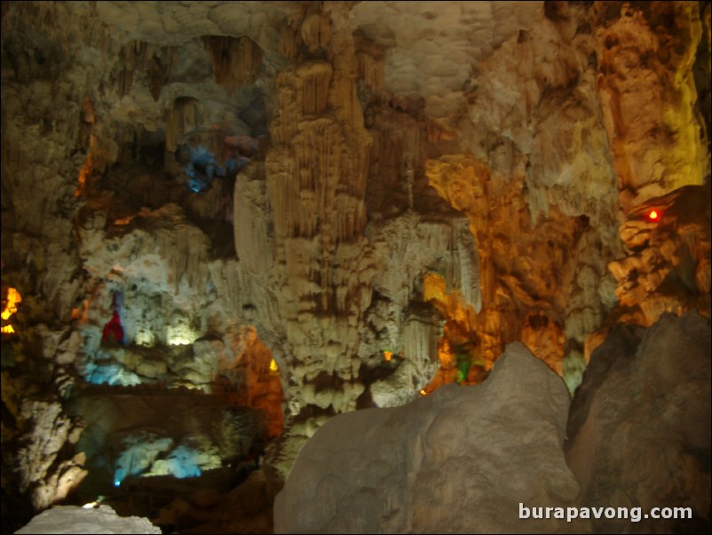 Inside one of the caves of Ha Long Bay.
